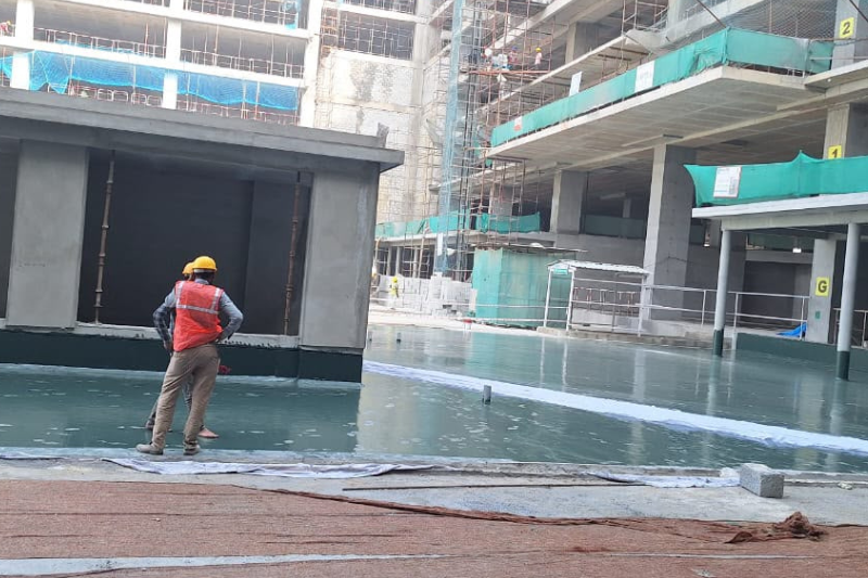 Podium deck waterproofing